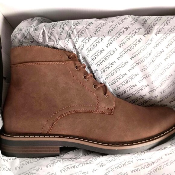 Nick Graham Men’s Riley Brown Lace Up Ankle Boots Size 9 New in Box - Picture 6 of 9